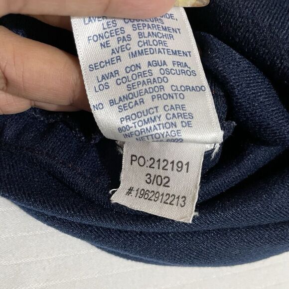 Tommy Hilfiger Blue Vintage 90s Nylon Track Pants Side Logo Mens Medium Y2K 2002 - Picture 9 of 11